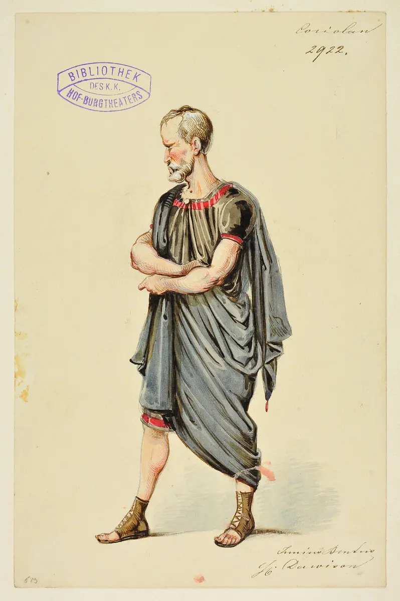 Coriolanus, Titel der Serie: Figurinen des k.k. Hof-Burgtheaters