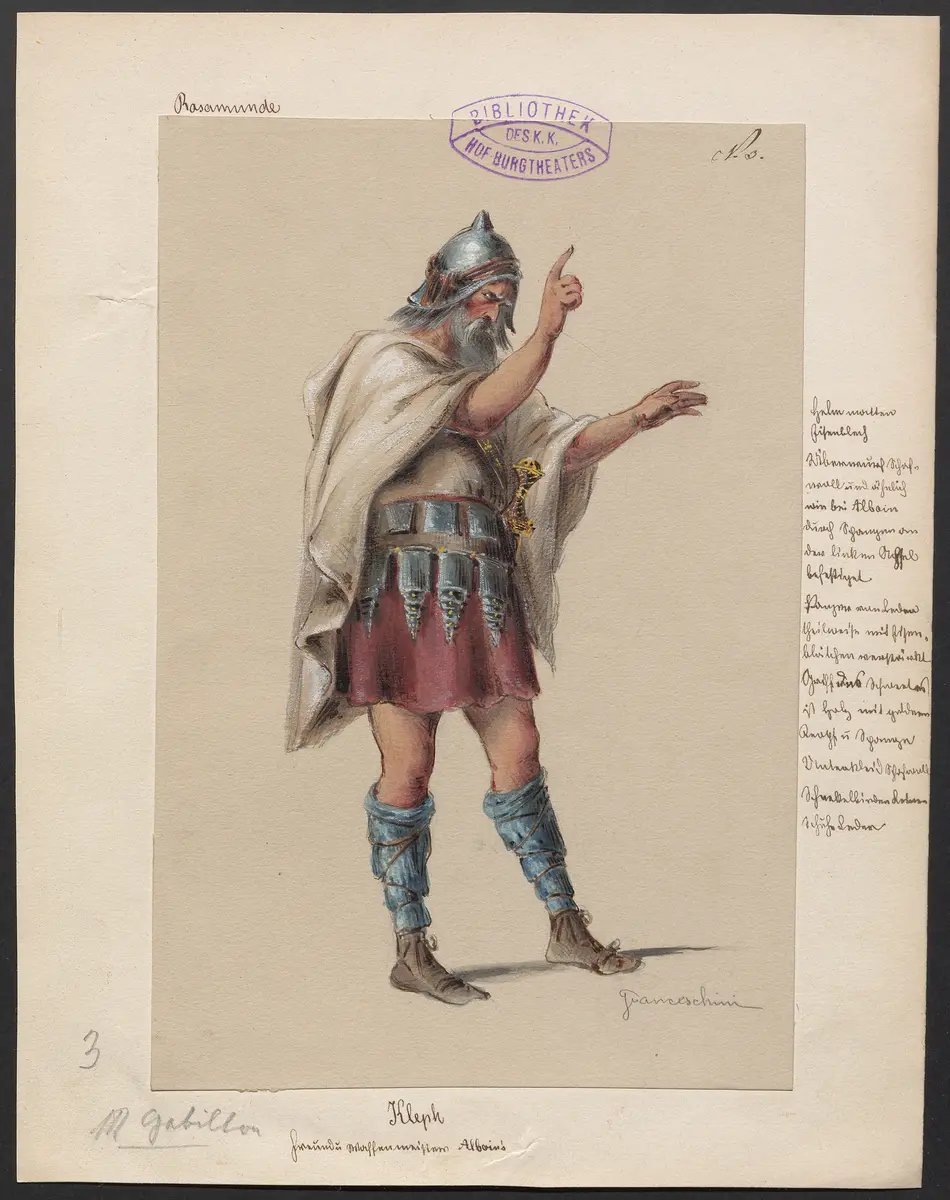 Rosamunde, Titel der Serie: Figurinen des k.k. Hof-Burgtheaters