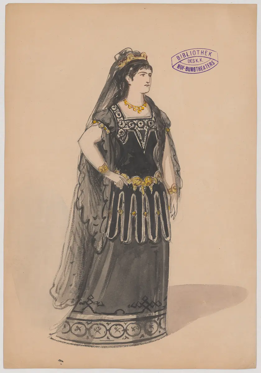 Libussa, Titel der Serie: Figurinen des k.k. Hof-Burgtheaters