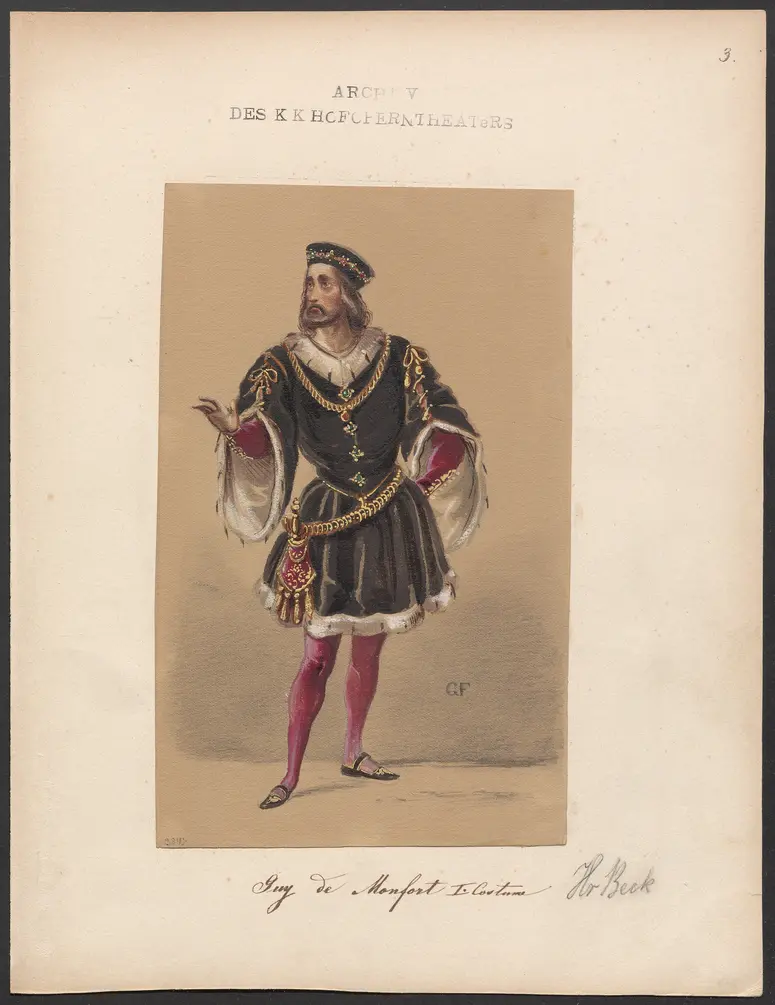 Die sizilianische Vesper, Originaltitel: Les vêpres siciliennes, Titel der Serie: Figurinen des k.k. Hofoperntheaters