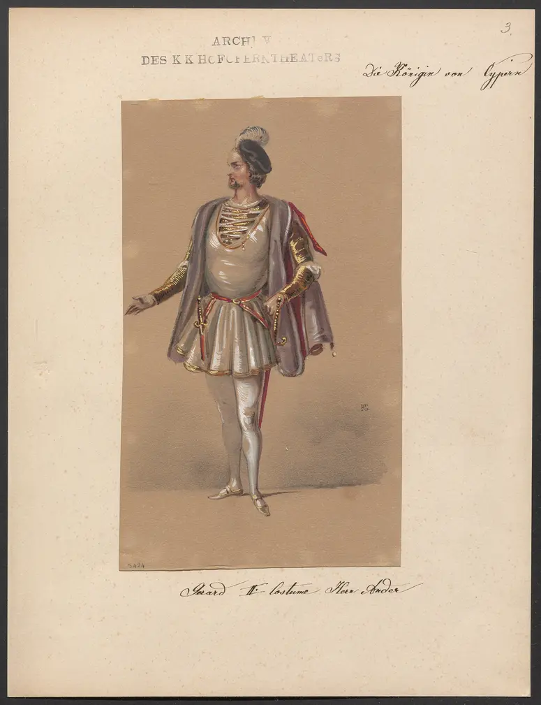 Die Königin von Cypern, Originaltitel: La reine de Chypre, Titel der Serie: Figurinen des k.k. Hofoperntheaters