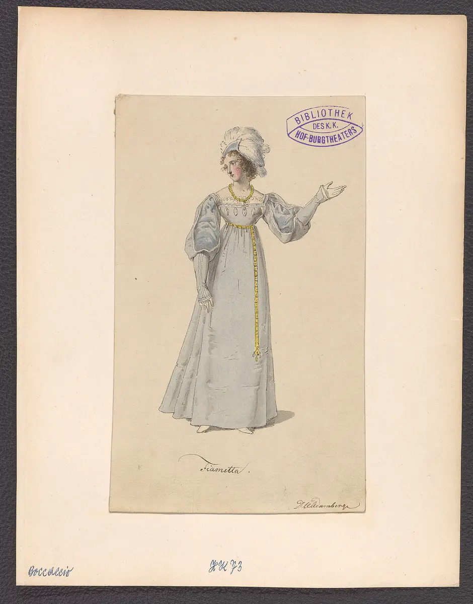 Boccaccio, Titel der Serie: Figurinen des k.k. Hof-Burgtheaters