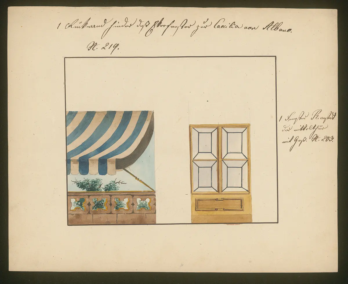 Cäcilia von Albano, Titel der Serie: Dekorationsfundus der Hoftheater (Altbestand aus der ersten Hälfte des 19. Jh.)