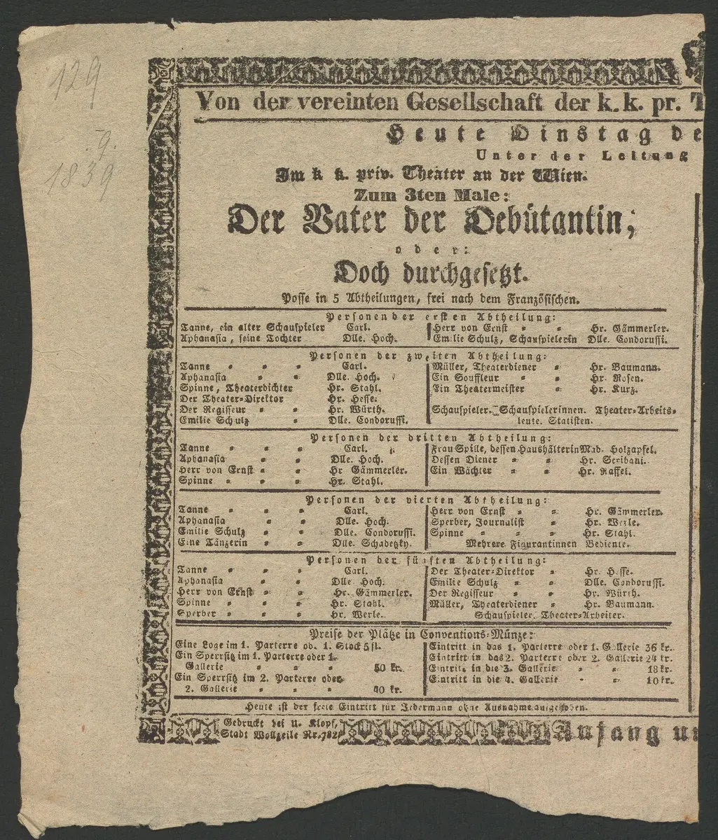 Der Vater der Debutantin, oder Doch durchgesetzt