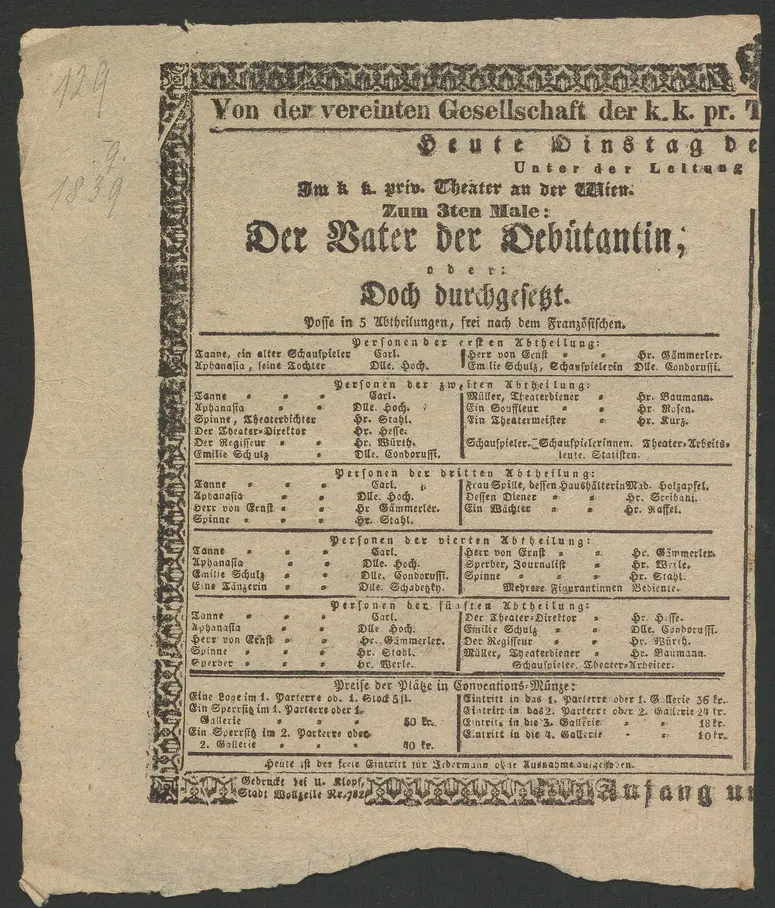 Der Vater der Debutantin, oder Doch durchgesetzt