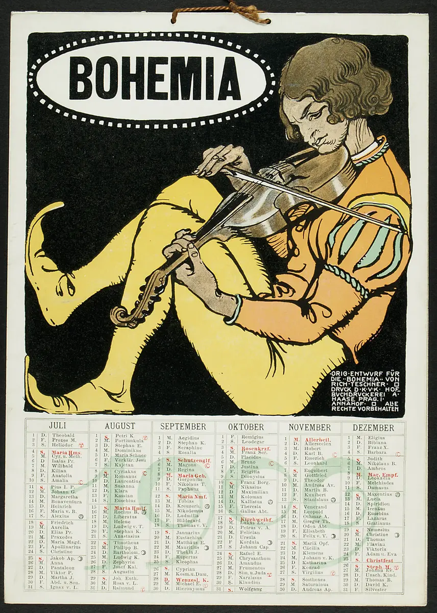 Bohemia. Wandkalender 1909