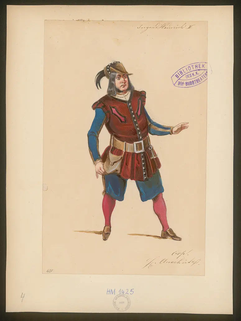 Die Jugend Heinrichs des Fünften, Originaltitel: La jeunesse d'Henri V, Titel der Serie: Figurinen des k.k. Hof-Burgtheaters