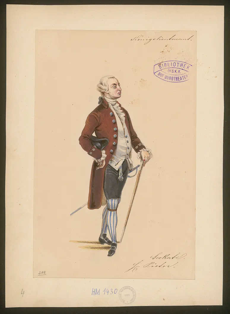 Der Königsleutnant, Titel der Serie: Figurinen des k.k. Hof-Burgtheaters