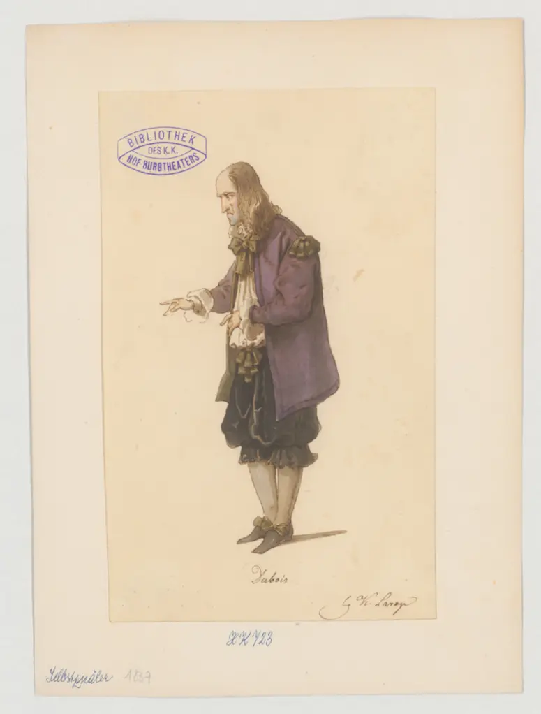 Der Selbstquäler, Titel der Serie: Figurinen des k.k. Hof-Burgtheaters