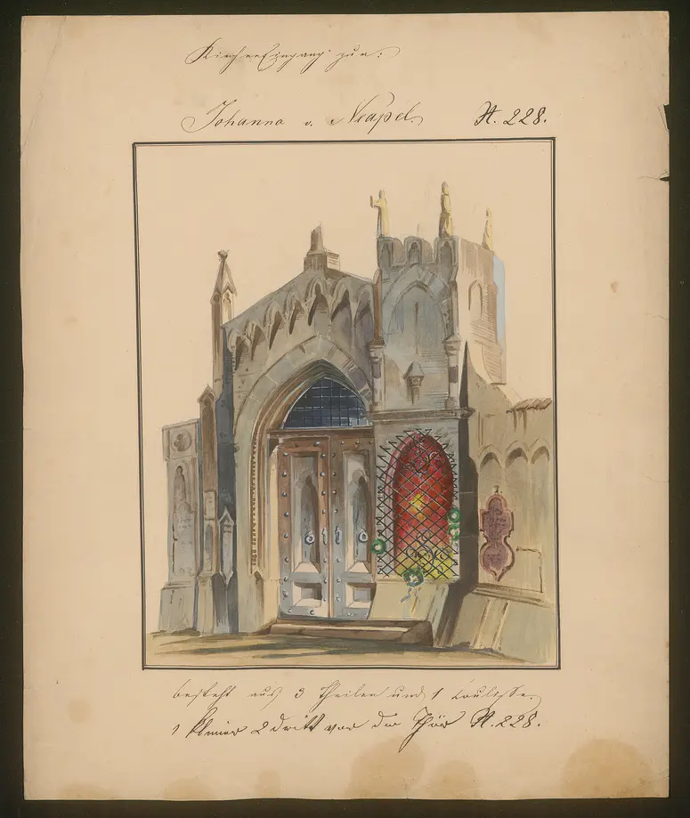 Johanna von Neapel, Titel der Serie: Dekorationsfundus der Hoftheater (Altbestand aus der ersten Hälfte des 19. Jh.)