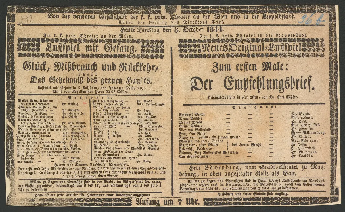 Glück, Mißbrauch und Rückkehr, oder Das Geheimniß des grauen Hauses, Glück, Missbrauch und Rückkehr, oder Das Geheimnis des grauen Hauses, Der Empfehlungsbrief