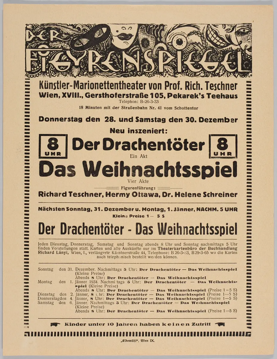 Der Figurenspiegel, Verweis auf Stücktitel: Der Drachentöter, Verweis auf Stücktitel: Das Weihnachtsspiel