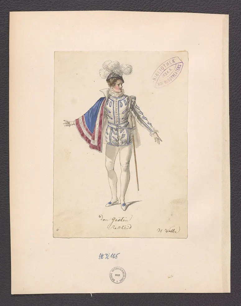 Donna Diana, oder Stolz und Liebe, Suchtitel: Donna Diana, Originaltitel: El desdén con el desdén, Titel der Serie: Figurinen des k.k. Hof-Burgtheaters