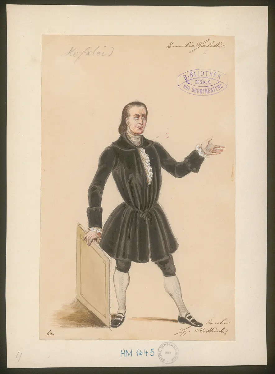 Emilia Galotti, Titel der Serie: Figurinen des k.k. Hof-Burgtheaters