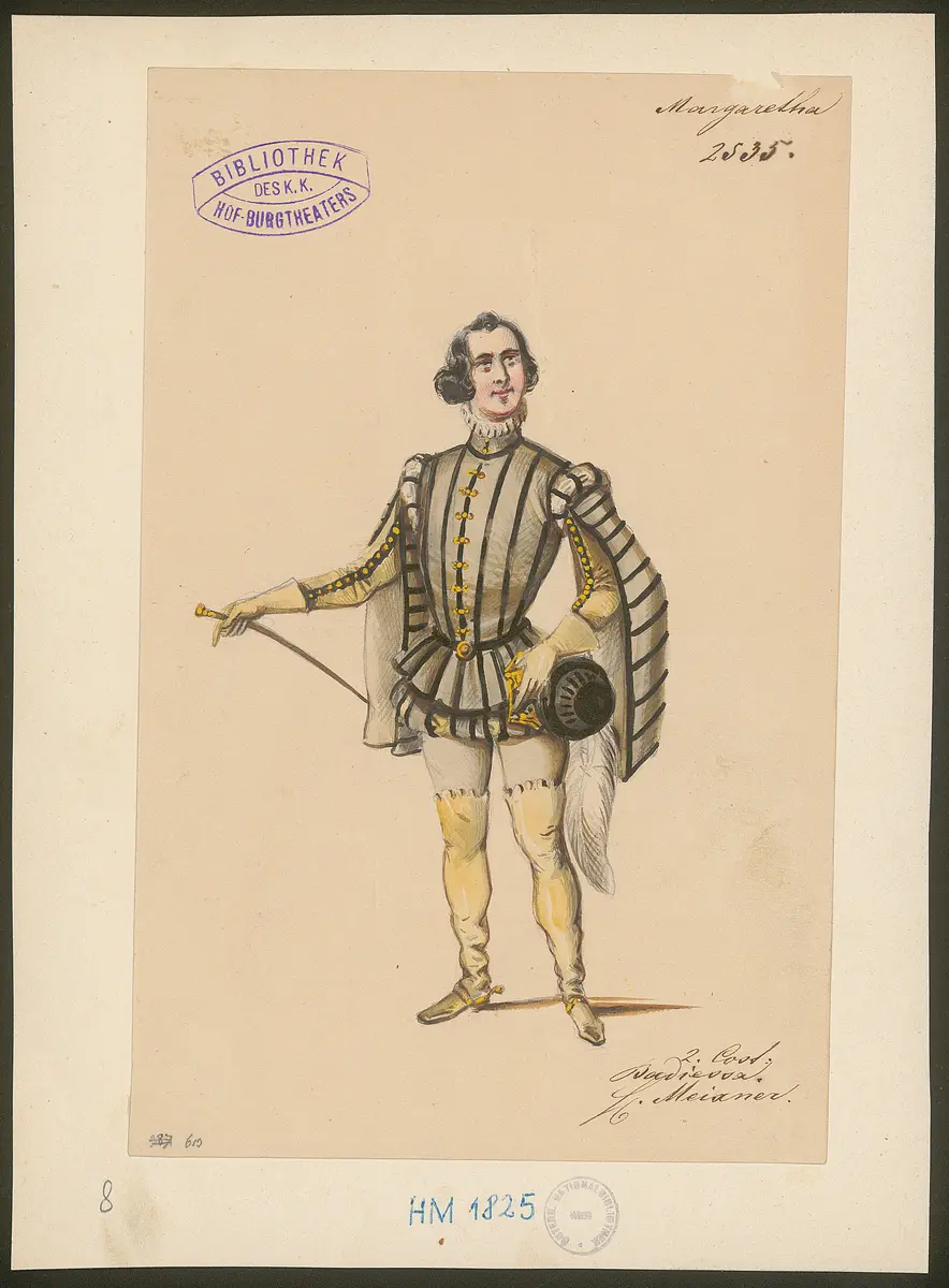 Die Königin von Navarra, Originaltitel: Les Contes de la reine de Navarre, Titel der Serie: Figurinen des k.k. Hof-Burgtheaters