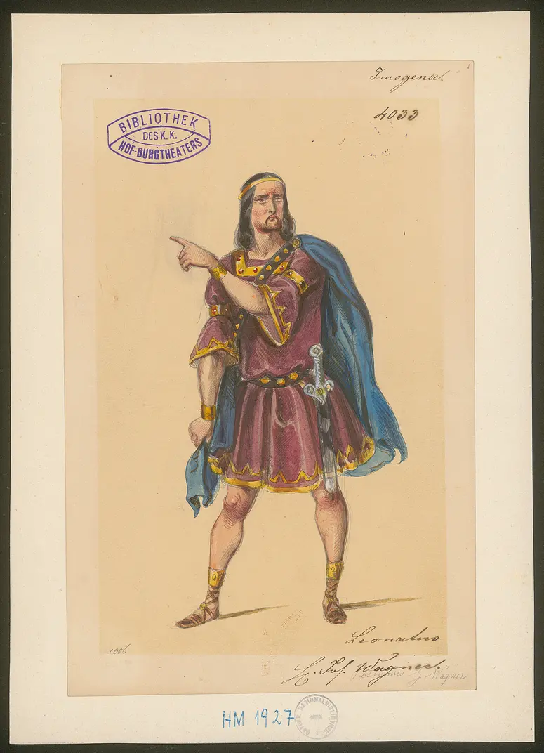 Cymbeline, Alternativtitel: Die Kinder Cymbelins, Alternativtitel: Imogena, Titel der Serie: Figurinen des k.k. Hof-Burgtheaters