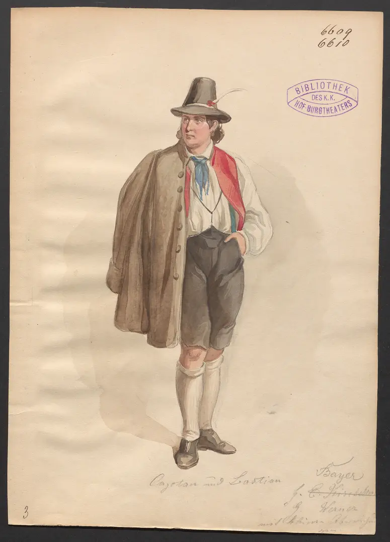 Der Goldbauer, Titel der Serie: Figurinen des k.k. Hof-Burgtheaters