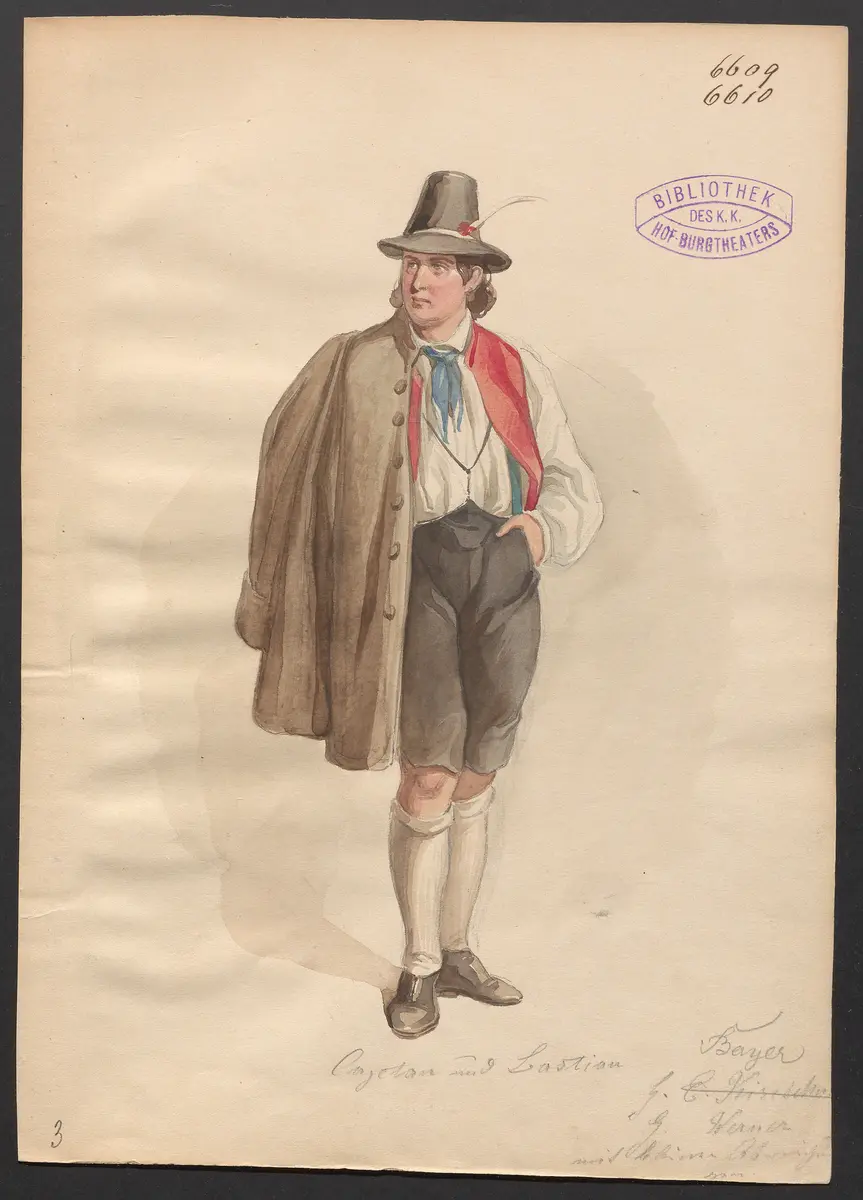 Der Goldbauer, Titel der Serie: Figurinen des k.k. Hof-Burgtheaters