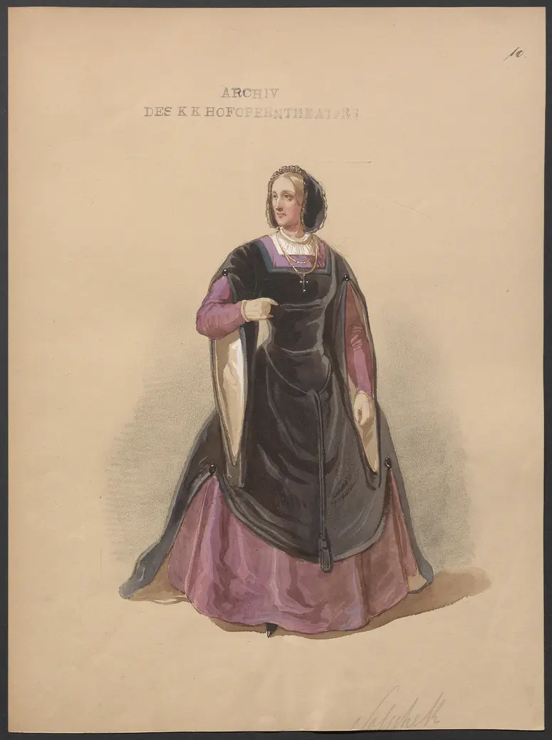 Die Rose von Castilien, Originaltitel: The Rose of Castille, Titel der Serie: Figurinen des k.k. Hofoperntheaters