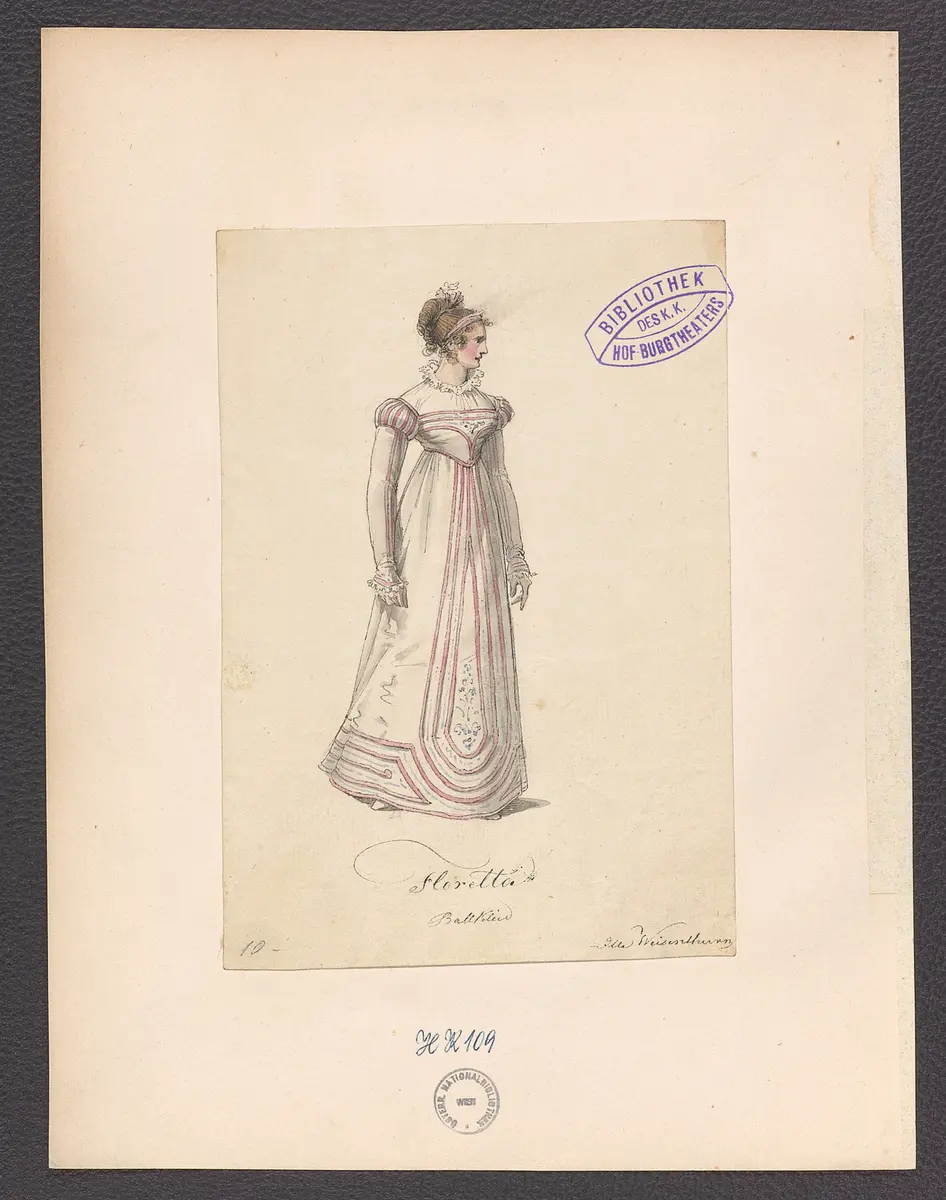 Donna Diana, oder Stolz und Liebe, Suchtitel: Donna Diana, Originaltitel: El desdén con el desdén, Titel der Serie: Figurinen des k.k. Hof-Burgtheaters