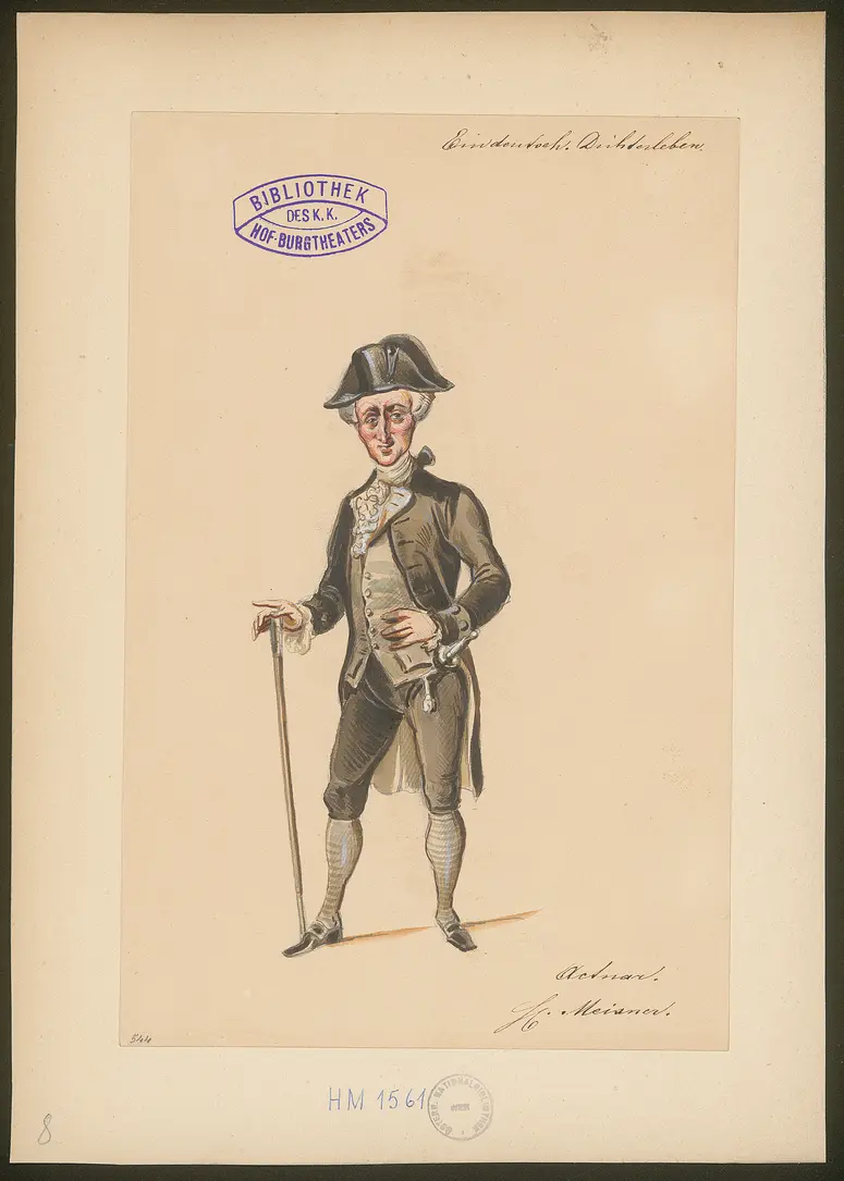 Ein deutsches Dichterleben, Titel der Serie: Figurinen des k.k. Hof-Burgtheaters