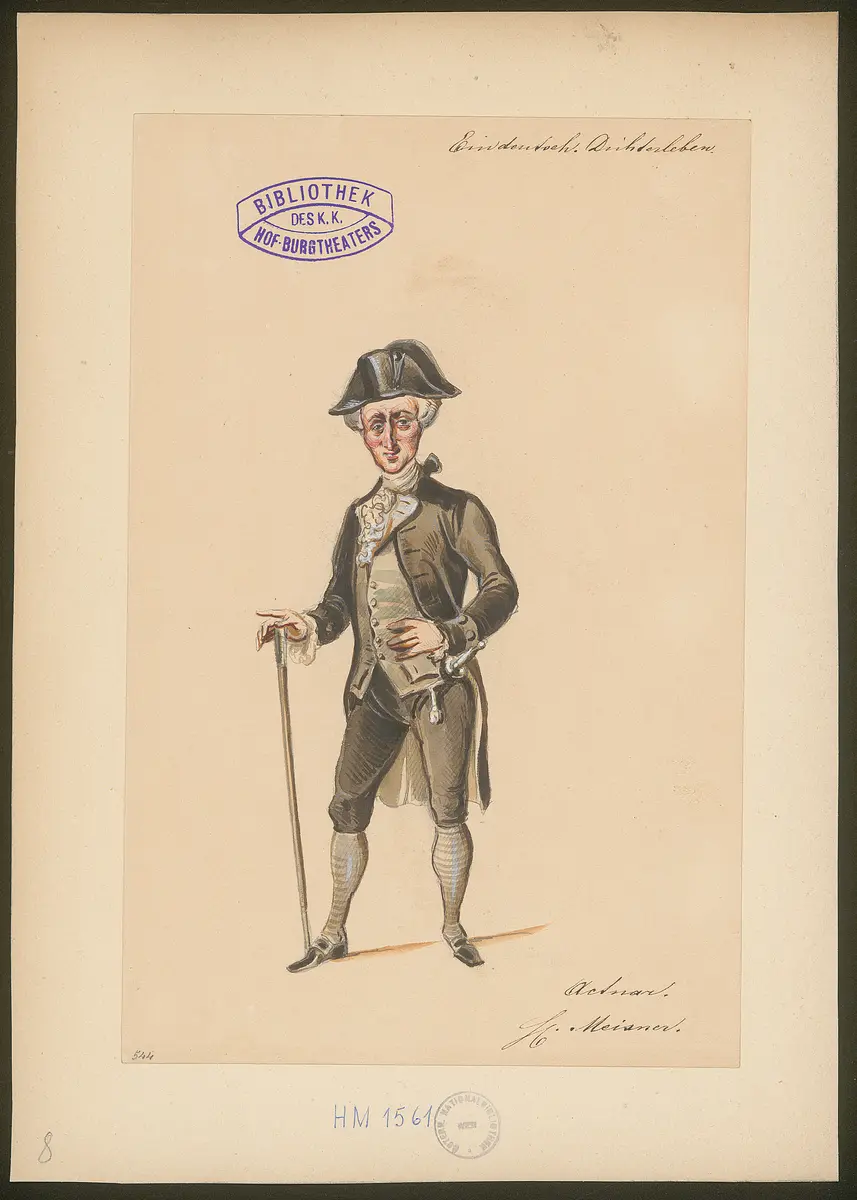 Ein deutsches Dichterleben, Titel der Serie: Figurinen des k.k. Hof-Burgtheaters