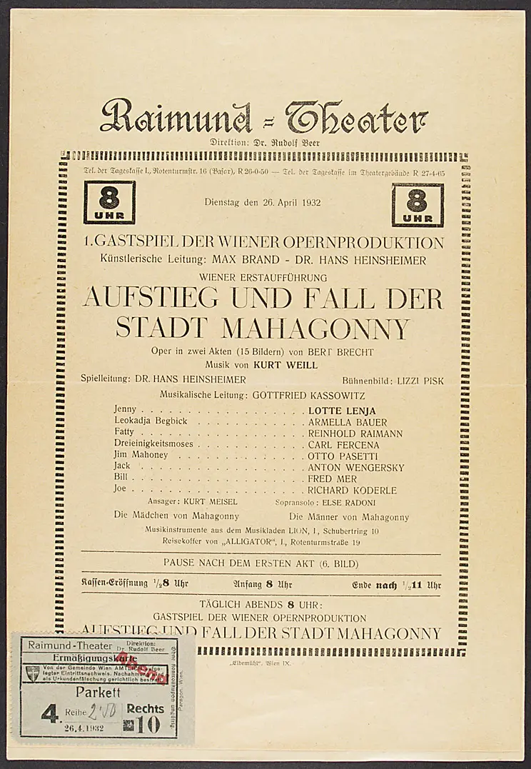 Aufstieg und Fall der Stadt Mahagonny