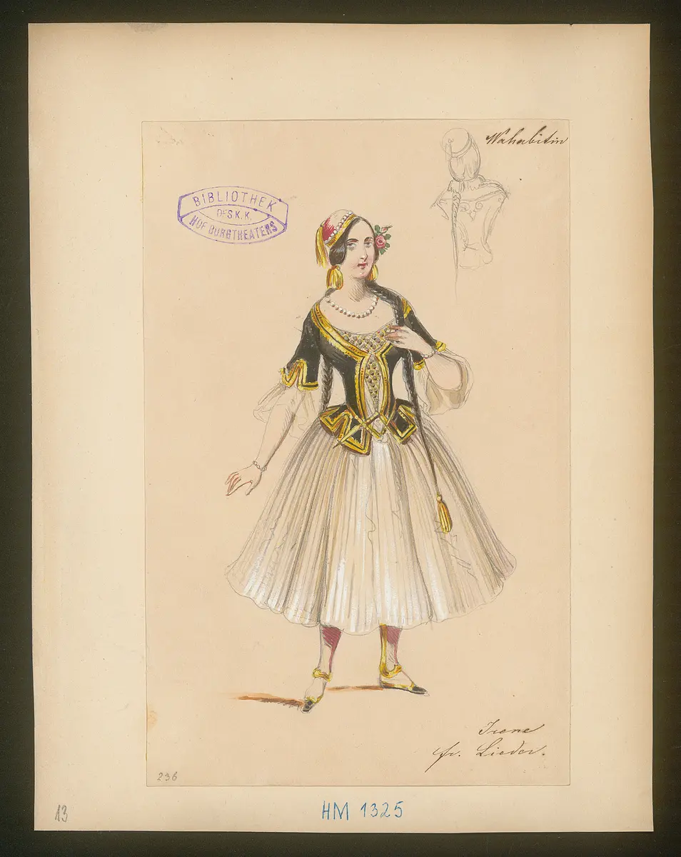 Die Wahabitin, Titel der Serie: Figurinen des k.k. Hof-Burgtheaters