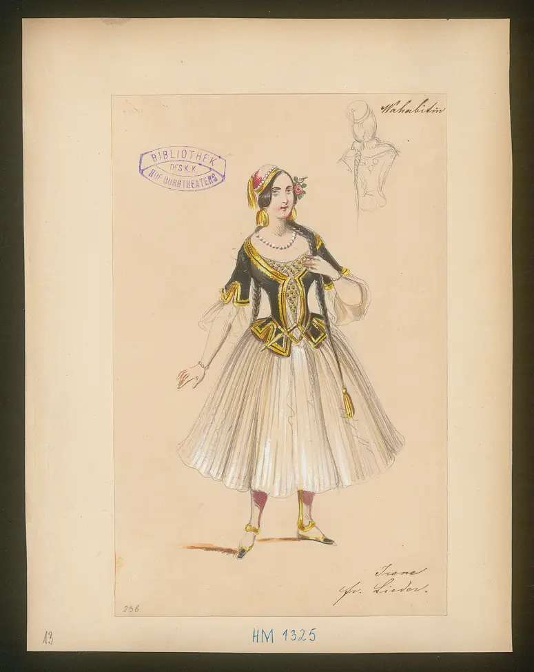 Die Wahabitin, Titel der Serie: Figurinen des k.k. Hof-Burgtheaters