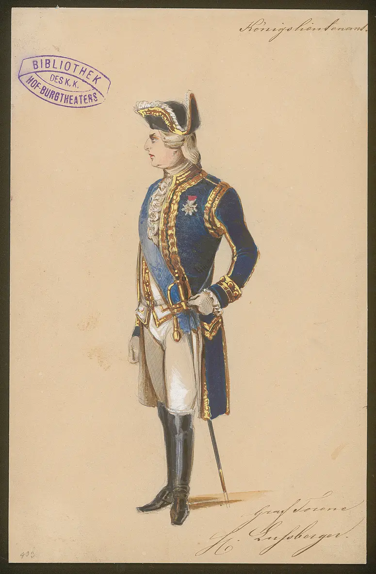 Der Königsleutnant, Titel der Serie: Figurinen des k.k. Hof-Burgtheaters