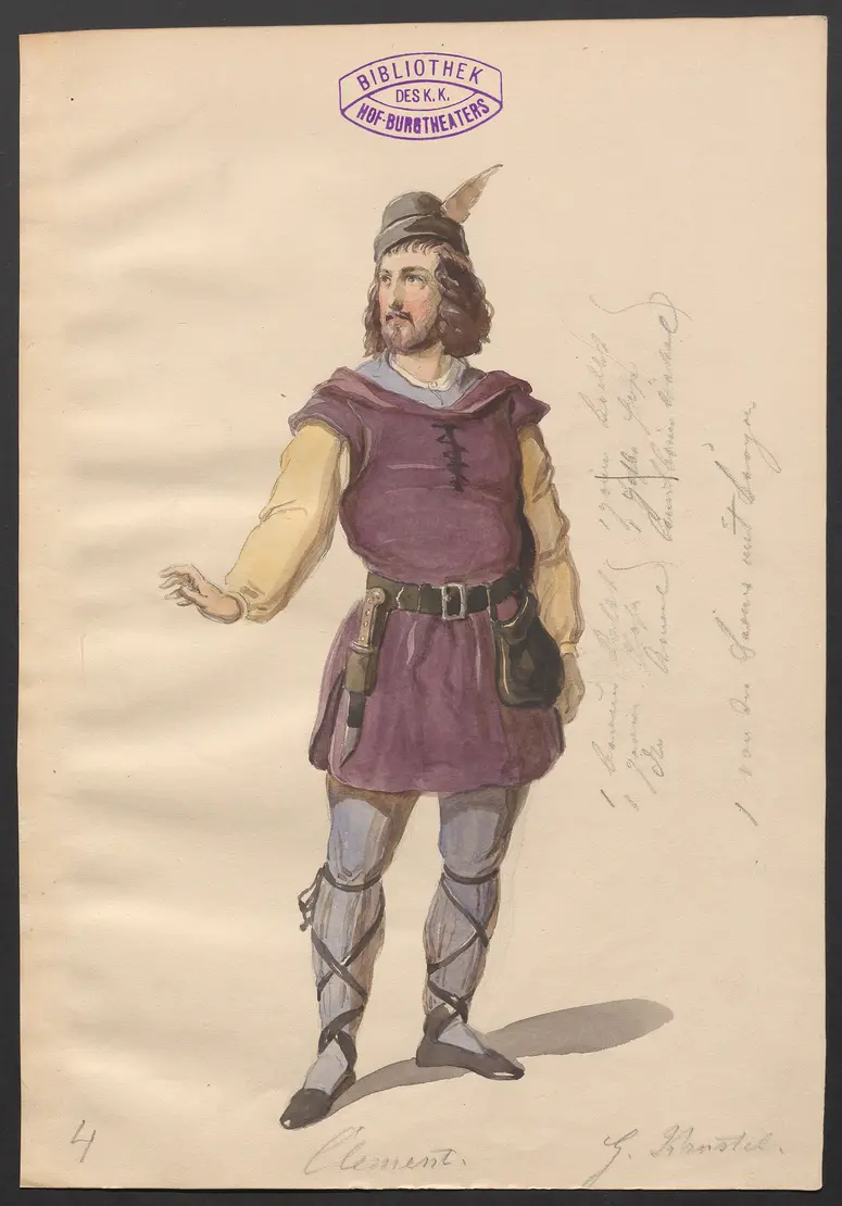 König und Bauer, Titel der Serie: Figurinen des k.k. Hof-Burgtheaters