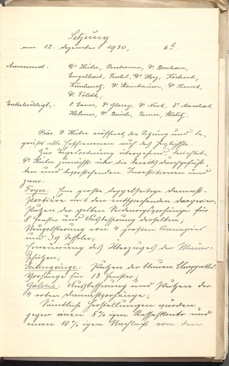 Protokolle der Ausschusssitzungen des Vereines des Deutschen Volkstheaters in Wien