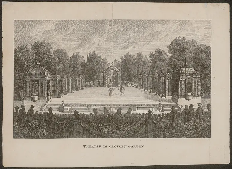 Dresden, Heckentheater im großen Garten, Titel in Vorlageform: Theater im grossen Garten