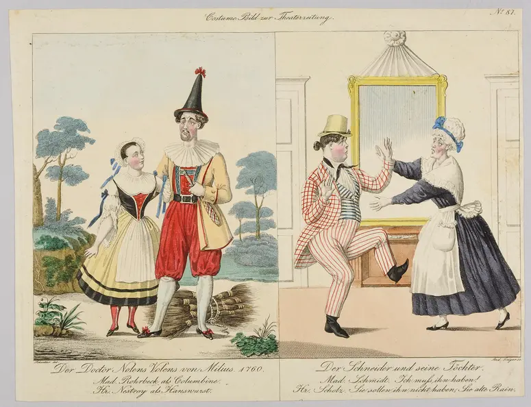 Doctor nolens volens / Der Schneider und seine Töchter, Titel der Serie: Costume-Bild, Name der Zeitschrift: Wiener Theaterzeitung