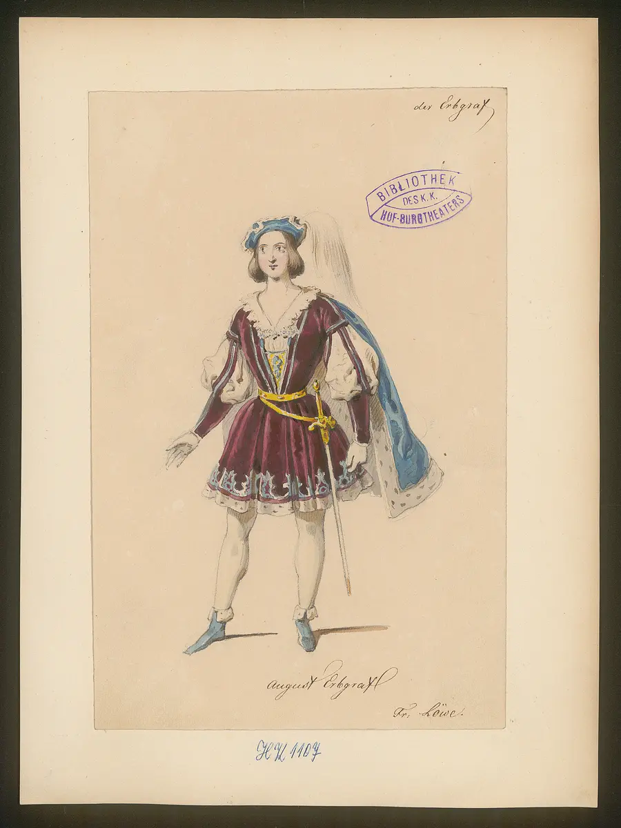 Der Erbgraf, Titel der Serie: Figurinen des k.k. Hof-Burgtheaters