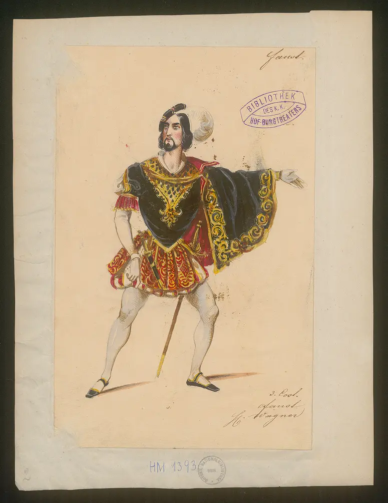 Faust 1. Teil, Suchtitel: Faust I, Titel der Serie: Figurinen des k.k. Hof-Burgtheaters