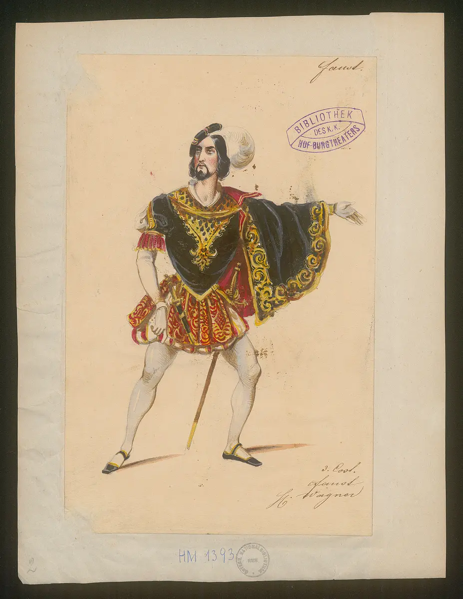 Faust 1. Teil, Suchtitel: Faust I, Titel der Serie: Figurinen des k.k. Hof-Burgtheaters