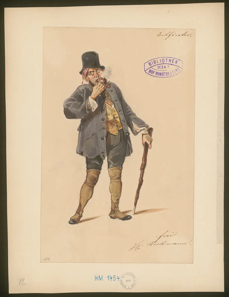 Der Erbförster, Titel der Serie: Figurinen des k.k. Hof-Burgtheaters