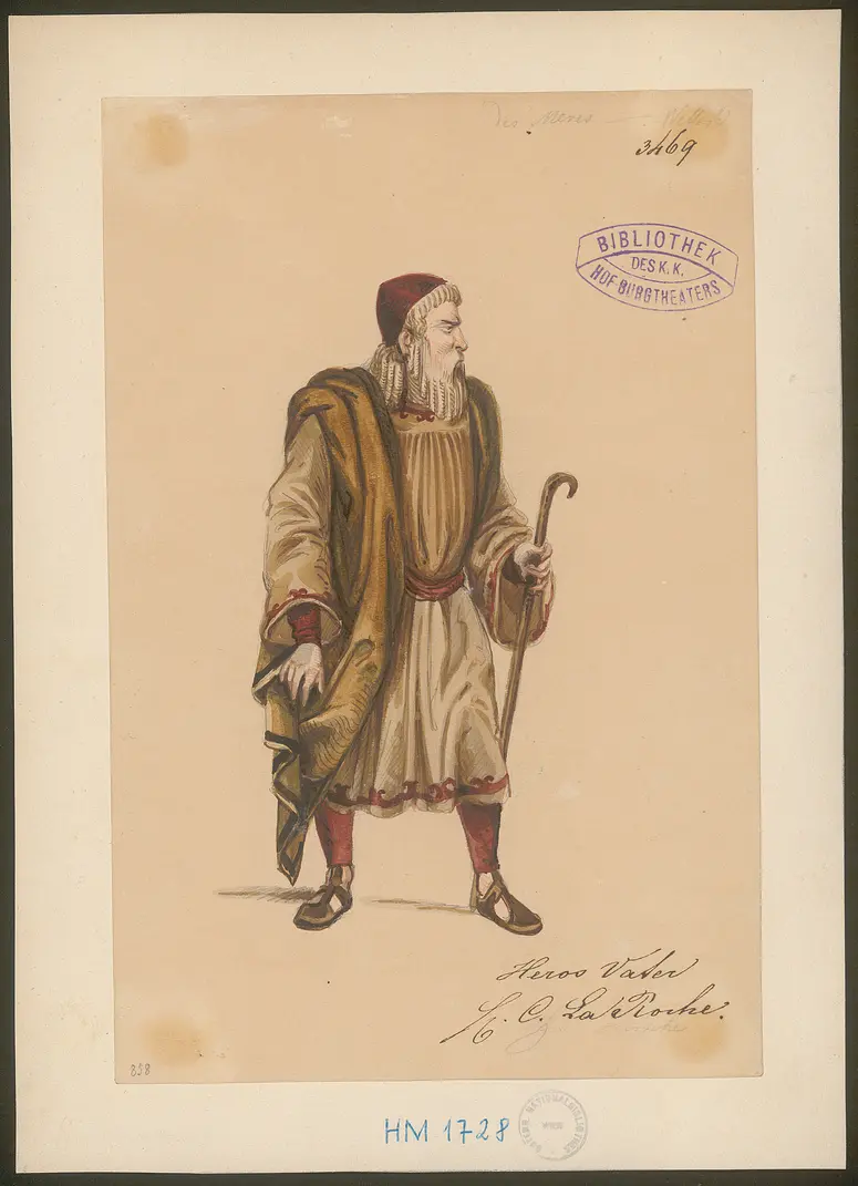 Des Meeres und der Liebe Wellen, Titel der Serie: Figurinen des k.k. Hof-Burgtheaters