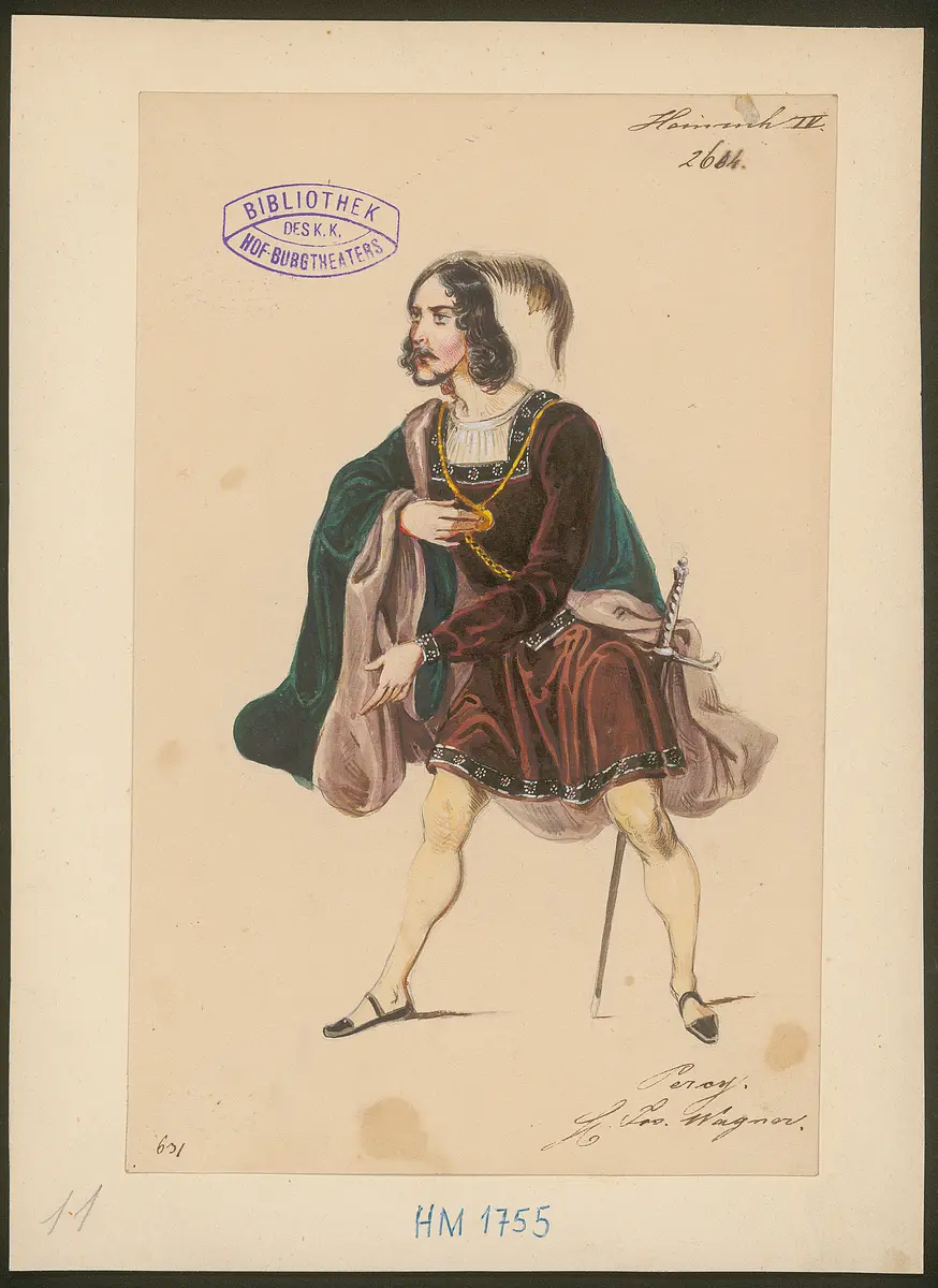 König Heinrich der Vierte, Suchtitel: Heinrich IV., Originaltitel: King Henry IV, Titel der Serie: Figurinen des k.k. Hof-Burgtheaters