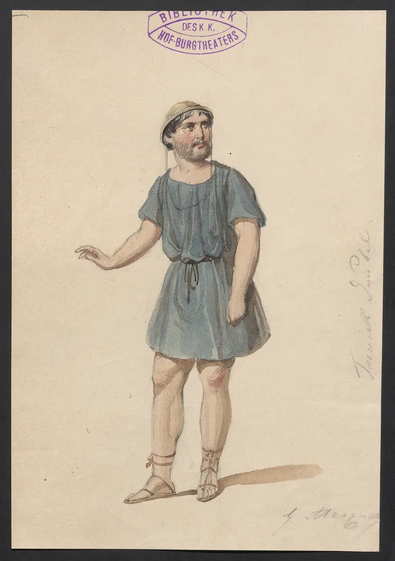 Brutus und Collatinus, Titel der Serie: Figurinen des k.k. Hof-Burgtheaters