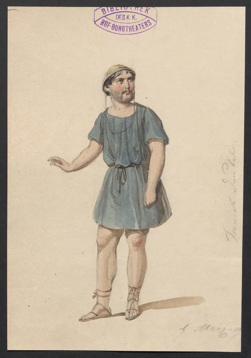 Brutus und Collatinus, Titel der Serie: Figurinen des k.k. Hof-Burgtheaters