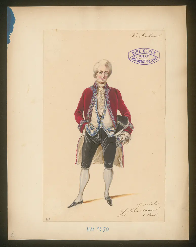 Doktor Robin, Originaltitel: Le Docteur Robin, Titel der Serie: Figurinen des k.k. Hof-Burgtheaters