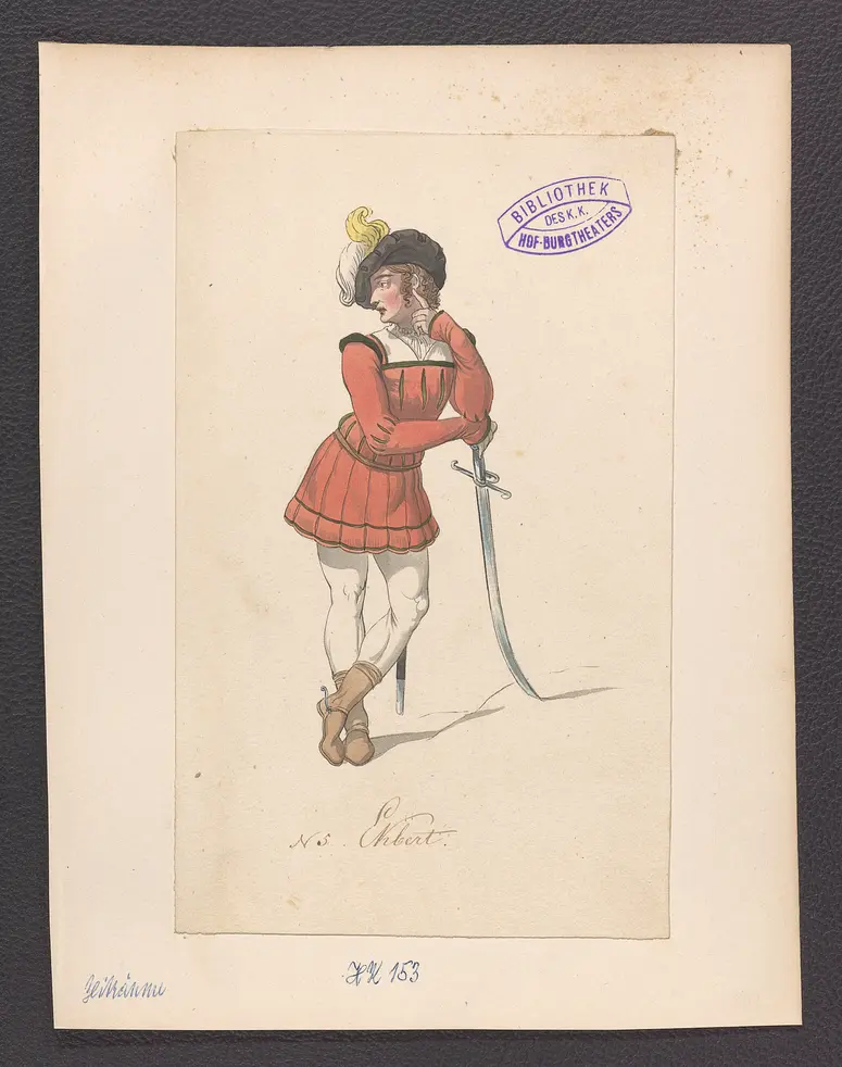 Die Zeitalter, Alternativtitel: Die Zeiträume, Titel der Serie: Figurinen des k.k. Hof-Burgtheaters