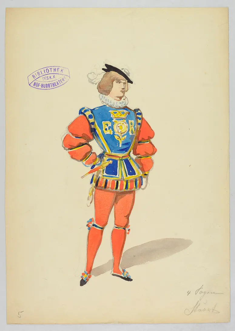 Maria Stuart, Titel der Serie: Figurinen des k.k. Hof-Burgtheaters