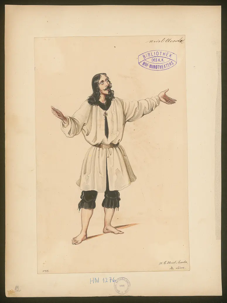 Uriel Acosta, Titel der Serie: Figurinen des k.k. Hof-Burgtheaters