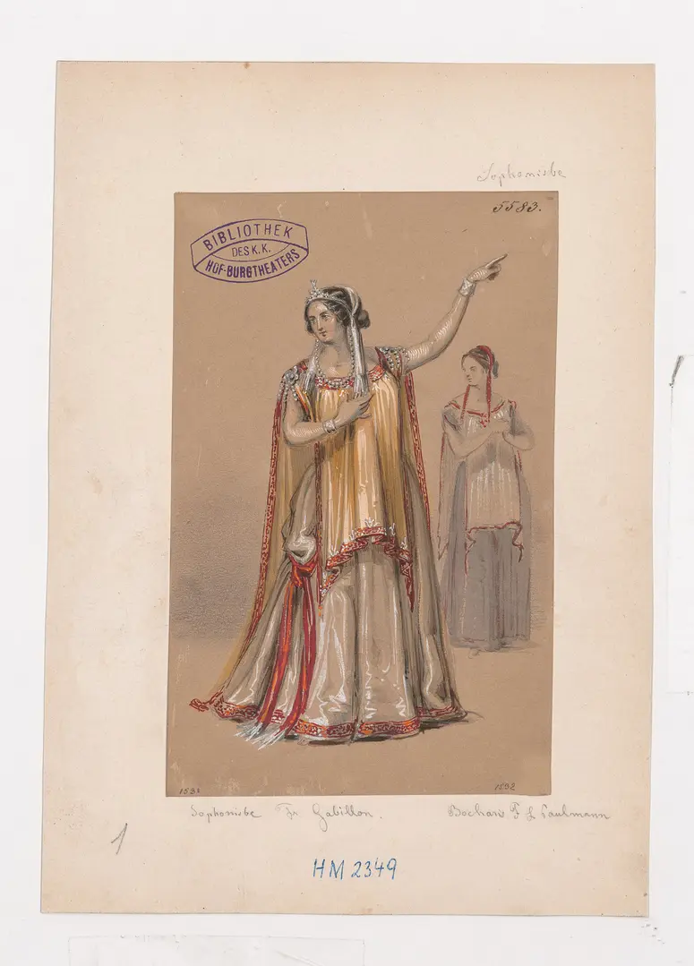 Sophonisbe, Titel der Serie: Figurinen des k.k. Hof-Burgtheaters