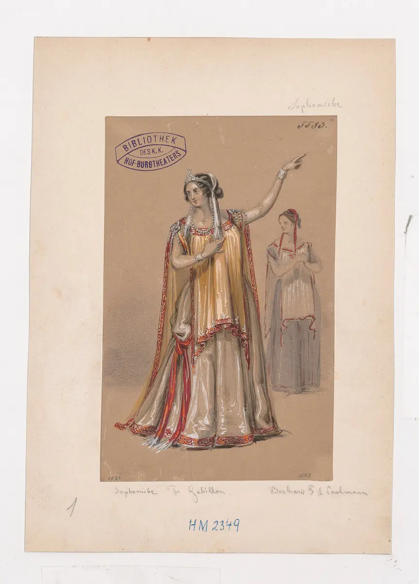 Sophonisbe, Titel der Serie: Figurinen des k.k. Hof-Burgtheaters