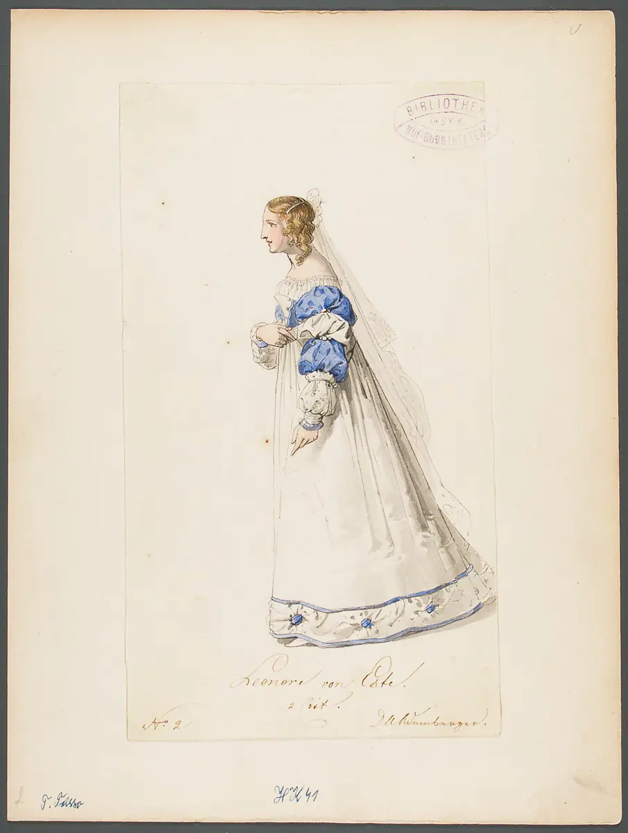 Torquato Tasso, Titel der Serie: Figurinen des k.k. Hof-Burgtheaters