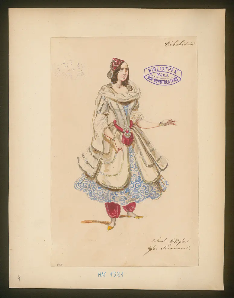 Die Wahabitin, Titel der Serie: Figurinen des k.k. Hof-Burgtheaters